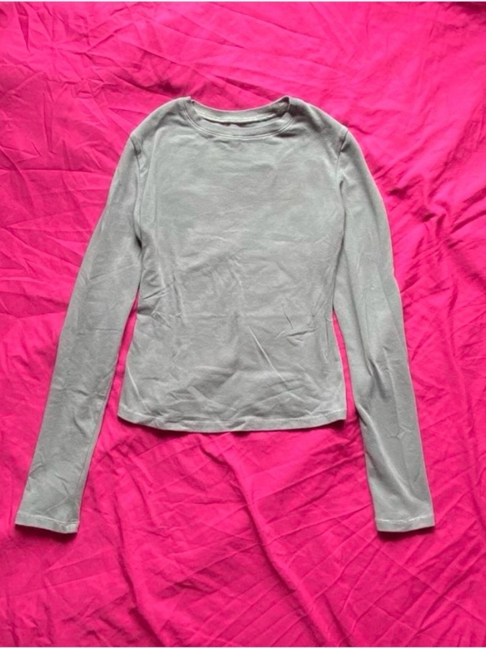 Women’s Long Sleeve Crewneck Top - Blue/Grey Cotton Top